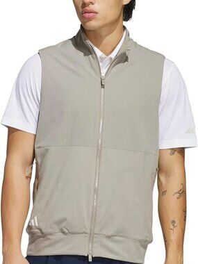 NWT Adidas Ultimate365 Tour Full Zip Golf Vest Men's Large Putty Beige